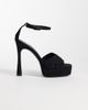 ASOS DESIGN ASOS DESIGN Niche platform heeled sandals in black suedette - 1