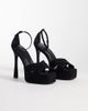 ASOS DESIGN ASOS DESIGN Niche platform heeled sandals in black suedette - 2