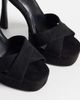 ASOS DESIGN ASOS DESIGN Niche platform heeled sandals in black suedette - 4