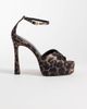 ASOS DESIGN ASOS DESIGN Niche platform heeled sandals in leopard satin-MULTI - 1