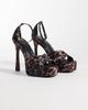 ASOS DESIGN ASOS DESIGN Niche platform heeled sandals in leopard satin-MULTI - 2