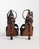 ASOS DESIGN ASOS DESIGN Niche platform heeled sandals in leopard satin-MULTI - 4