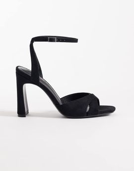 ASOS DESIGN ASOS DESIGN Nightcap cross strap detail barely there block heel sandals in black