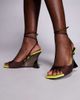 ASOS DESIGN ASOS DESIGN Nightshade electroplated sculpted wedge sandals in brown and neon yellow-Multi - 1