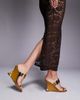 ASOS DESIGN ASOS DESIGN Nila circle trim detail high wedges in ochre-Green - 4