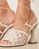 ASOS DESIGN ASOS DESIGN Nina woven tie leg high heel sandals in ecru-White - 2
