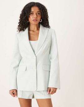 ASOS DESIGN ASOS DESIGN nipped waist blazer in mint herringbone-Neutral
