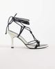 ASOS DESIGN ASOS DESIGN Noodle knotted tie leg heeled sandals in black and white-Multi - 1