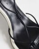 ASOS DESIGN ASOS DESIGN Noodle knotted tie leg heeled sandals in black and white-Multi - 4