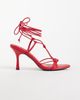 ASOS DESIGN ASOS DESIGN Noodle knotted tie leg heeled sandals in red - 1