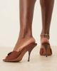 ASOS DESIGN ASOS DESIGN Noon high heeled mules with trim in brown - 2