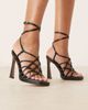 ASOS DESIGN ASOS DESIGN Note knotted detail caged high heel sandals in black - 1