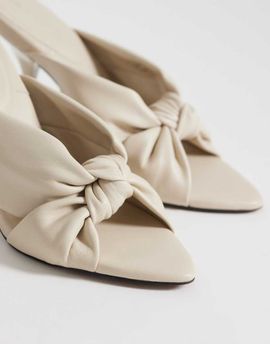 ASOS DESIGN ASOS DESIGN Notice knotted high heel mules in off-white