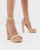 ASOS DESIGN ASOS DESIGN Nutshell platform barely there heeled sandals in beige-Neutral - 1