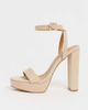 ASOS DESIGN ASOS DESIGN Nutshell platform barely there heeled sandals in beige-Neutral - 4