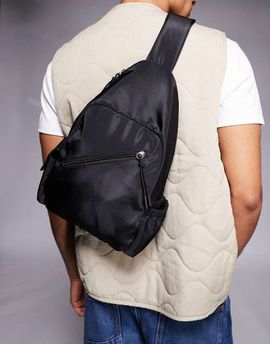 ASOS DESIGN ASOS DESIGN nylon cross body backpack in black