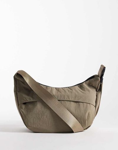 ASOS DESIGN ASOS DESIGN nylon crossbody bag in stone-Neutral