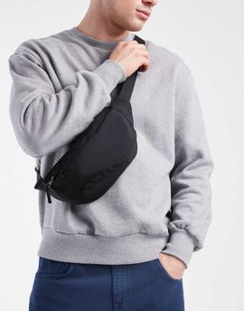 ASOS DESIGN ASOS DESIGN nylon crossbody fanny pack in black