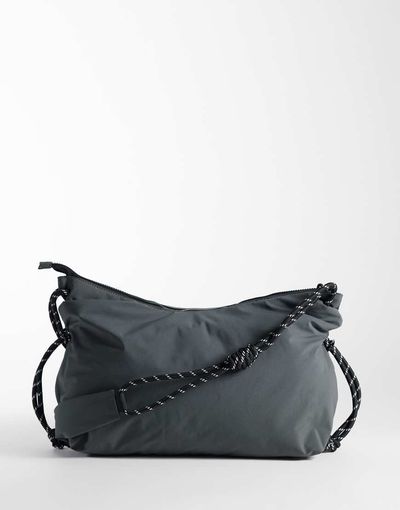 ASOS DESIGN ASOS DESIGN nylon slouchy sling crossbody bag in gray
