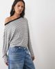 ASOS DESIGN ASOS DESIGN off- shoulder long sleeve t-shirt in gray and black stripes-Multi - 1