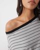 ASOS DESIGN ASOS DESIGN off- shoulder long sleeve t-shirt in gray and black stripes-Multi - 3