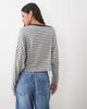 ASOS DESIGN ASOS DESIGN off- shoulder long sleeve t-shirt in gray and black stripes-Multi - 4