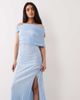 ASOS DESIGN ASOS DESIGN off-shoulder ruched detail maxi dress in sky blue - 2
