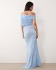 ASOS DESIGN ASOS DESIGN off-shoulder ruched detail maxi dress in sky blue - 3