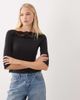ASOS DESIGN ASOS DESIGN off-shoulder with lace trim long sleeve top in black - 1