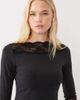 ASOS DESIGN ASOS DESIGN off-shoulder with lace trim long sleeve top in black - 3