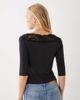 ASOS DESIGN ASOS DESIGN off-shoulder with lace trim long sleeve top in black - 4