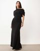 ASOS DESIGN ASOS DESIGN off-shoulder wrap bodice detail maxi dress with train in black - 2