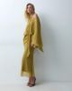 ASOS DESIGN ASOS DESIGN off shoulder chiffon cape maxi dress with scarf in ochre-Yellow - 1