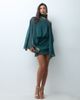 ASOS DESIGN ASOS DESIGN off shoulder chiffon cape mini dress with scarf in teal-Blue - 2