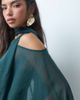 ASOS DESIGN ASOS DESIGN off shoulder chiffon cape mini dress with scarf in teal-Blue - 3