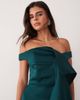 ASOS DESIGN ASOS DESIGN off shoulder dramatic ruffle maxi dress with train in teal scuba-style fabric-Green - 4