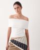 ASOS DESIGN ASOS DESIGN off the shoulder fold over top in white - 1