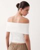 ASOS DESIGN ASOS DESIGN off the shoulder fold over top in white - 4