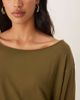 ASOS DESIGN ASOS DESIGN off the shoulder long sleeve tee in dark olive-Green - 2