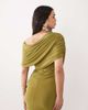 ASOS DESIGN ASOS DESIGN off the shoulder wrap bodice detailing maxi dress with train in green - 3