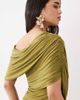 ASOS DESIGN ASOS DESIGN off the shoulder wrap bodice detailing maxi dress with train in green - 4