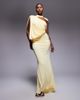 ASOS DESIGN ASOS DESIGN one-shoulder drape maxi dress with cape detail in buttermilk yellow - 1
