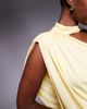 ASOS DESIGN ASOS DESIGN one-shoulder drape maxi dress with cape detail in buttermilk yellow - 2