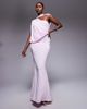 ASOS DESIGN ASOS DESIGN one-shoulder drape maxi dress with cape detail in lilac-Purple - 1