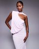 ASOS DESIGN ASOS DESIGN one-shoulder drape maxi dress with cape detail in lilac-Purple - 2