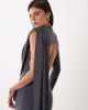 ASOS DESIGN ASOS DESIGN one-shoulder slinky maxi dress with sweeping sash detail in charcoal-Gray - 3