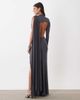 ASOS DESIGN ASOS DESIGN one-shoulder slinky maxi dress with sweeping sash detail in charcoal-Gray - 4
