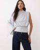 ASOS DESIGN ASOS DESIGN one draped sleeve jersey top in gray - 1