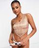 ASOS DESIGN ASOS DESIGN one shoulder bikini top in pretty tile print-Multi - 1