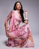 ASOS DESIGN ASOS DESIGN one shoulder drape maxi dress with cape detail in floral print-Multi - 1
